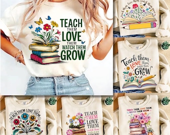Teacher Appreciation Png Bundle |Teacher Sublimation design |Teacher Wildflowers Svg |Teach Them Png |Retro Teacher PNG Bundle |Floral Png's