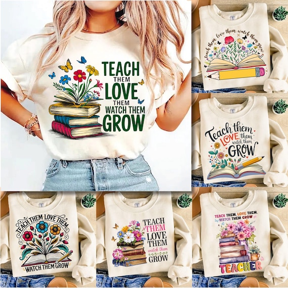 Teacher Appreciation PNG Bundle: Wildflowers, Retro Design (Digital Files)
