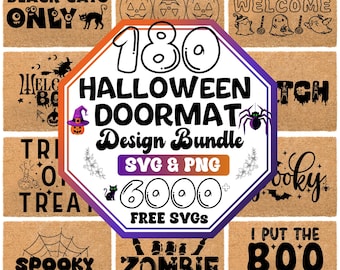 Pacchetto SVG per zerbini di Halloween: cartello di benvenuto spettrale (download digitale)