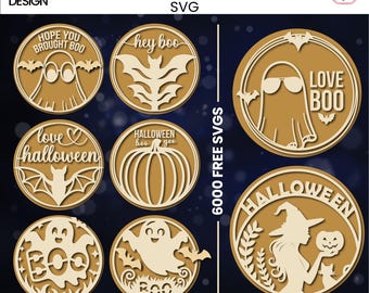 Halloween Laser Cut Svg Bundle |Halloween Season Svg |Halloween Sign Svg |Happy Halloween Svg |Halloween Door Hanger Svg |Door Sign Svg