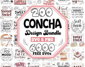 Concha SVG Bundle: Pan Dulce Clipart, Mexikanische Brot Designs (Digitaler Download)