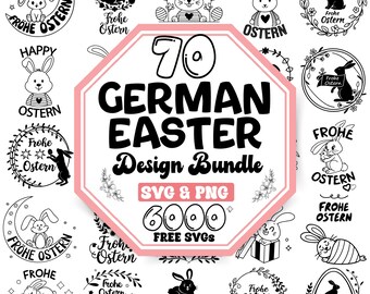 Pacote de arquivos SVG de Páscoa Alemã | Feliz Páscoa Alemã em SVG | Frases Alemãs em SVG | Design de Páscoa em SVG | Coelhos Alemães da Páscoa em SVG | Citações Alemãs de Páscoa em SVG