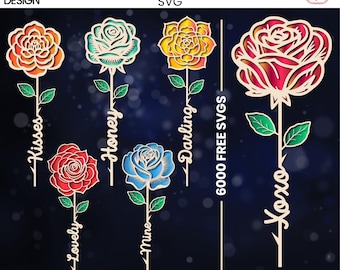Rose Valentine's Day Laser Cut SVG | DIY Floral Design (Digital Download)