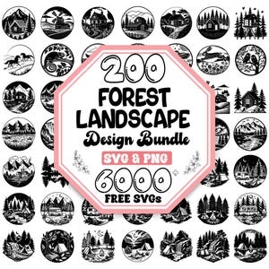 Forest Landscape Svg Bundle |Mountain Svg |Forest Scene Svg |Nature Scene Svg |Adventure Svg |Outdoor Svg |Forest Silhouette |Wildlife Svg