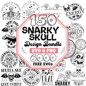 Snarky Skull SVG Bundle: Adult Humor Designs (Digital Download)