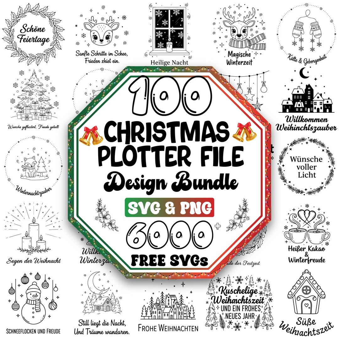 Christmas Plotter File Svg Bundle | German Quotes | Winter Trees ...