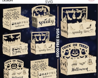 Paquete SVG de cajas de dulces de Halloween / Plantillas de cajas de dulces espeluznantes (descarga digital)