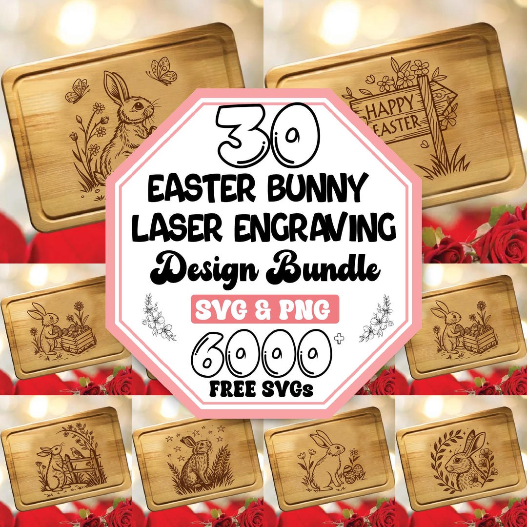 Easter Bunny Engraving SVG Bundle: Laser Cut Files (digital Download ...
