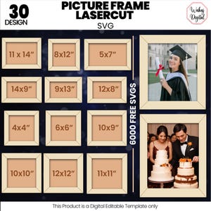 Laser Cut Picture Frame SVG Bundle: Classic & Modern Designs (Digital Download)