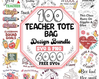Teacher Tote Bag Svg Bundle |Teachers Quotes Svg |Funny Tote Bag Sayings |Teacher Boho Rainbow Svg |Teacher Gift Svg |Classroom Tote Bag Svg