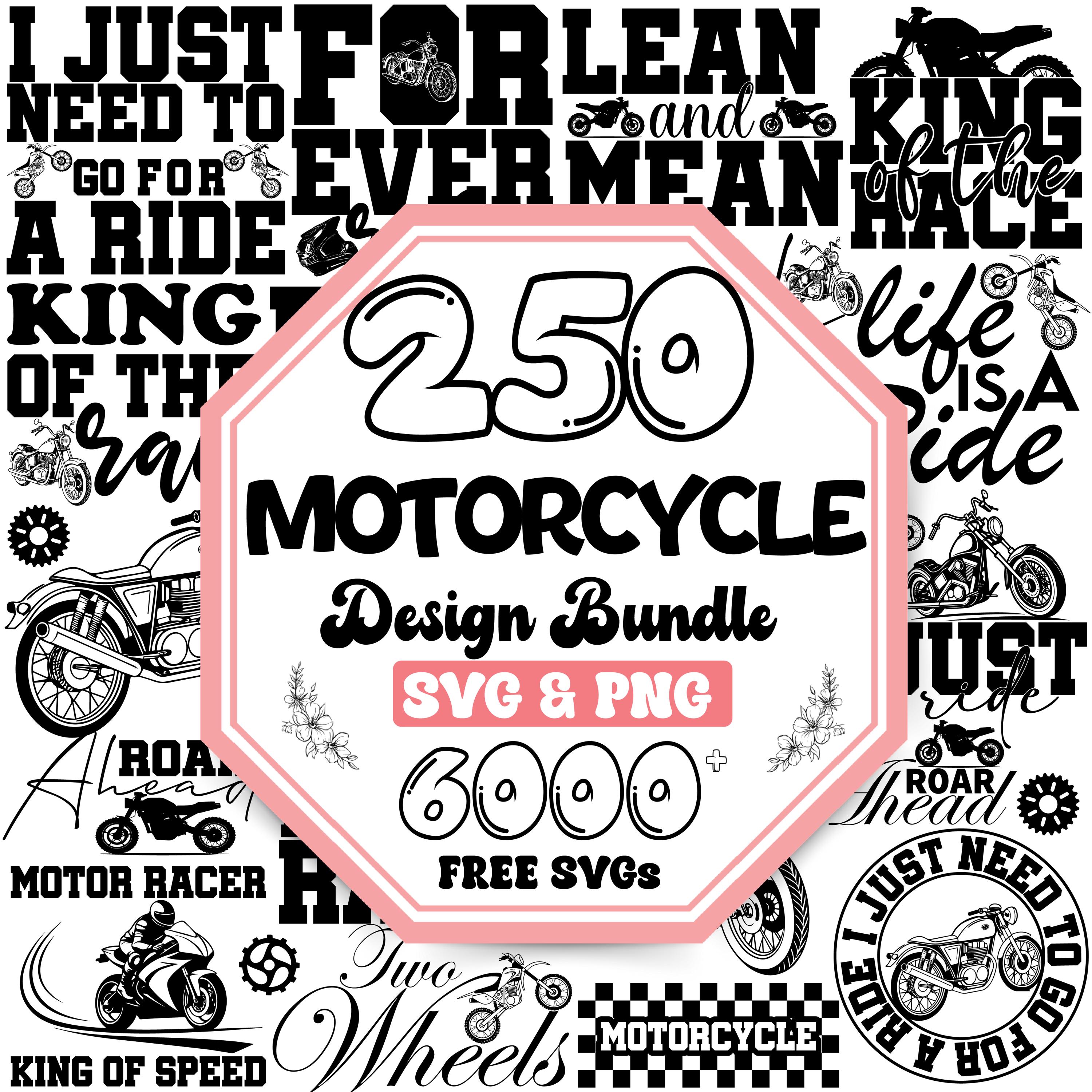 Motorcycle SVG Bundle: Biker, Chopper, Monogram Clipart (Digital Download)