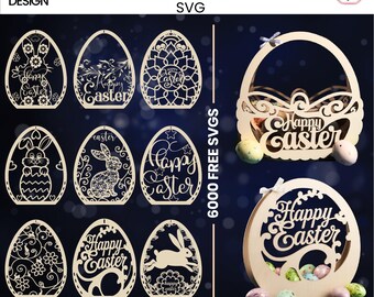 Laser Cut Easter Basket SVG Bundle: Candy & Egg Holder (Digital Download)
