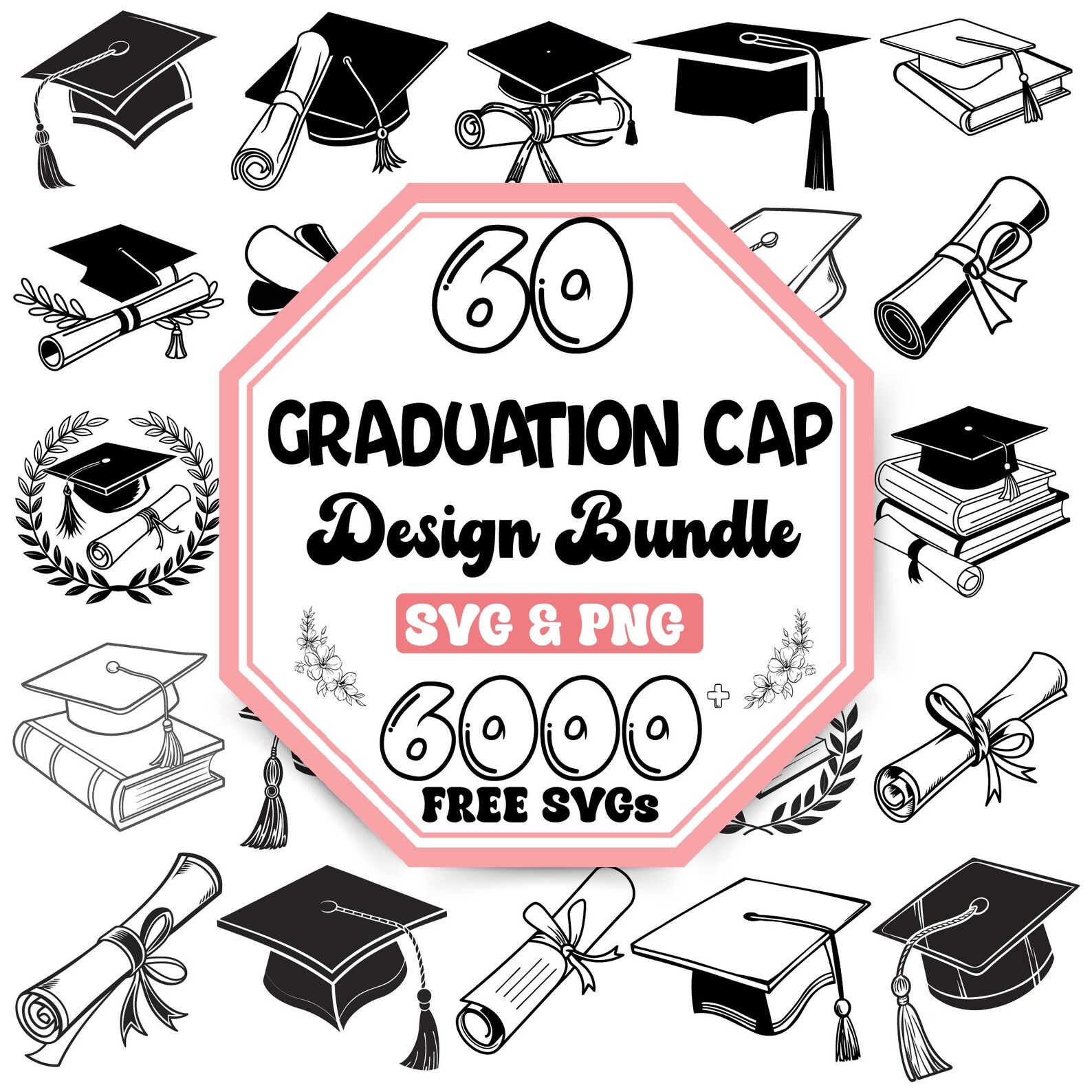 Senrior Cap Vector Graduation Cap Svg Bundle |class of 2026 Svg |grad Cap Silhouette Svg ...