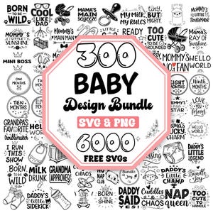 300 Baby SVG BUNDLE |Noworodek SVG |Ślady stóp dziecka SVG |Słodkie powiedzenie dziecka SVG |Witamy noworodka SVG |Baby Shower SVG |Cytat noworodka |Cytat dziecka