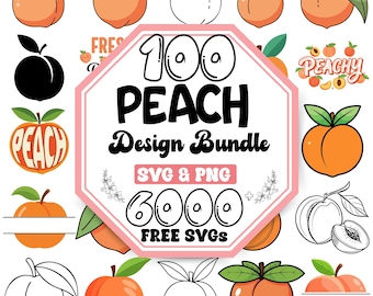 Peach SVG Bundle | Summer Fruit Designs (Digital Download)
