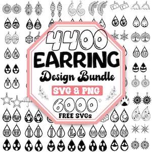 4400 Leather Earring Svg | Earring Svg | Earring Svg Bundle | Earring Cut Files | Faux Leather Earring Svg | Laser Cut Earrings | SVGs