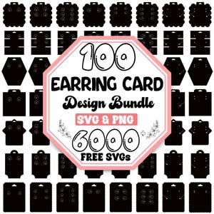 Earring Card Svg-bundel | Sieradenverpakking Svg | Oorbelhouder Svg | Sieraden kaarthouder Svg | Displaykaart voor oorbellen Svg | Branding-kaart oorbel