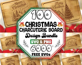 Christmas Charcuterie Board SVG Bundle: Festive Kitchen Decor (Digital Download)