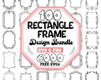 Vintage Rechteck Rahmen SVG Bundle: Elegante Fotorahmen Borders (Digitaler Download)