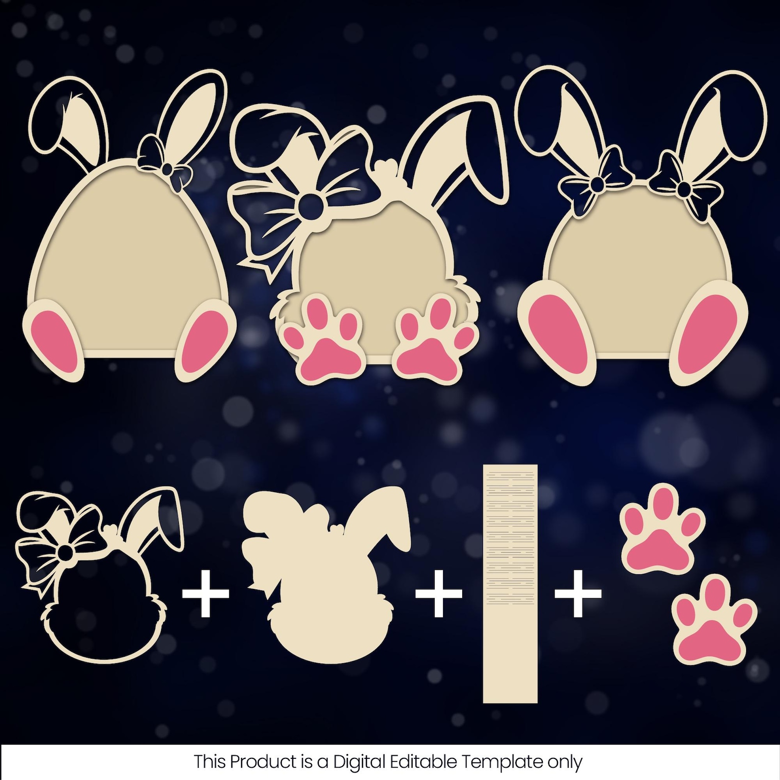 Easter Bunny Candy Box Svg Bundle Laser Cut File |easter Favor Box Svg ...