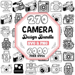 Paquete SVG de cámara: diseños vintage y retro (descarga digital)