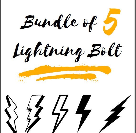 Lightning Bolt Digital Print Lightning Bolt Digital Design Lightning ...