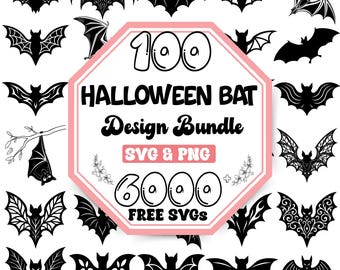 Halloween Bat SVG Bundle: Spooky Silhouette Designs (Digital Download)