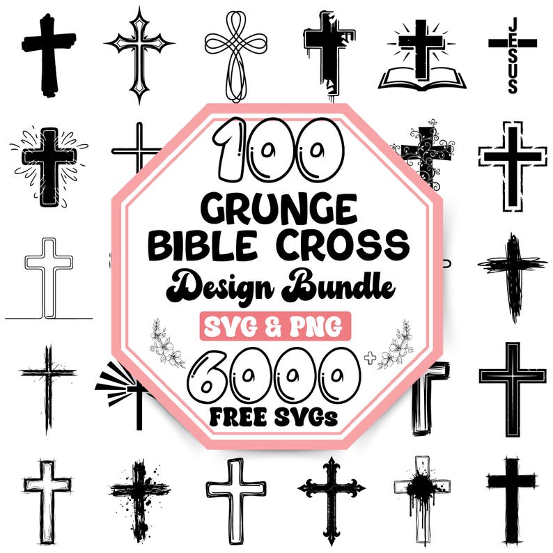 Grunge Bible Cross SVG Bundle |bible Cross Silhouttee Svg |religious ...
