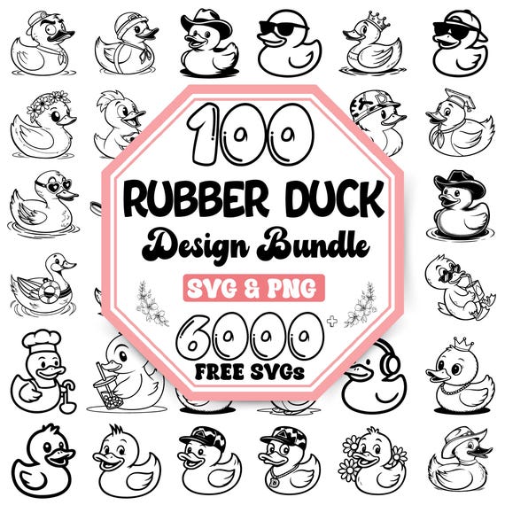 Funny Duck SVG Bundle: Playful Bath Time Designs (Digital Download)