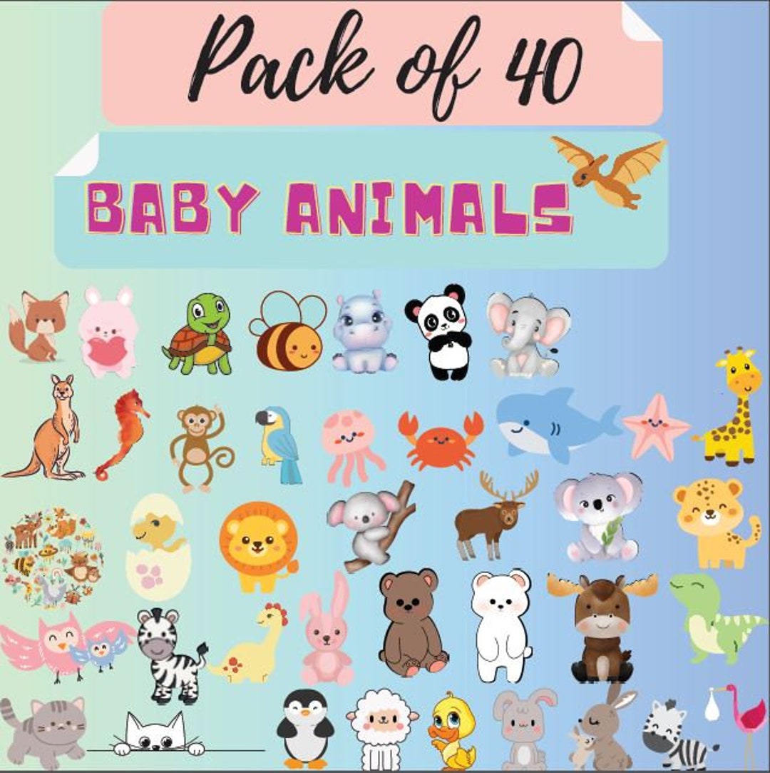 Baby Animal Digital Print Baby Animal Digital Design Baby Animal Design ...