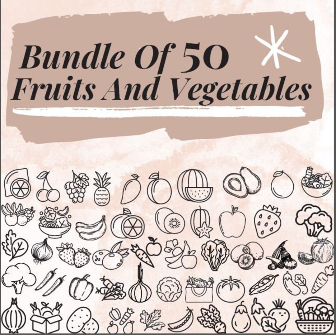 Fruits and Vegetables Digital Print Fruits and Vegetables Digital Design Fruits and Vegetables