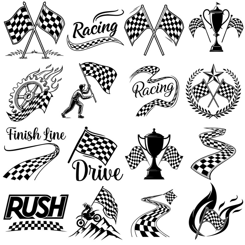 Racing Ribbon Design Race Flag Svg |racing Svg Bundle |retro Racing Svg |racing Car Svg ...