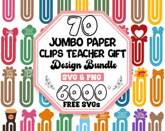 Jumbo Paper Clips SVG Bundle | Teacher Gift & School Desk Decor (Digital Download)