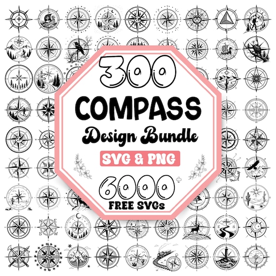 Compass SVG Bundle: Vintage Nautical & Adventure Designs (Digital Download)