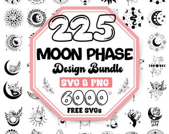 Moon Phase SVG Bundle: Celestial Witchy Designs (Digital Download)