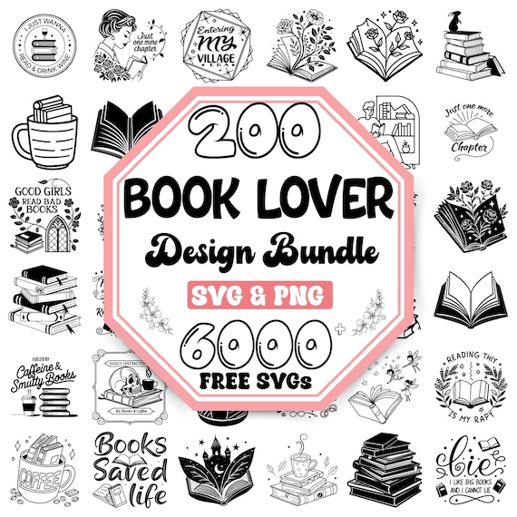 Book Lover SVG Bundle: Vintage Books, Story Time Art (Digital Download)