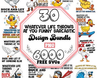 Funny Sarcastic Duck PNG Bundle | Retro Design (Digital Download)