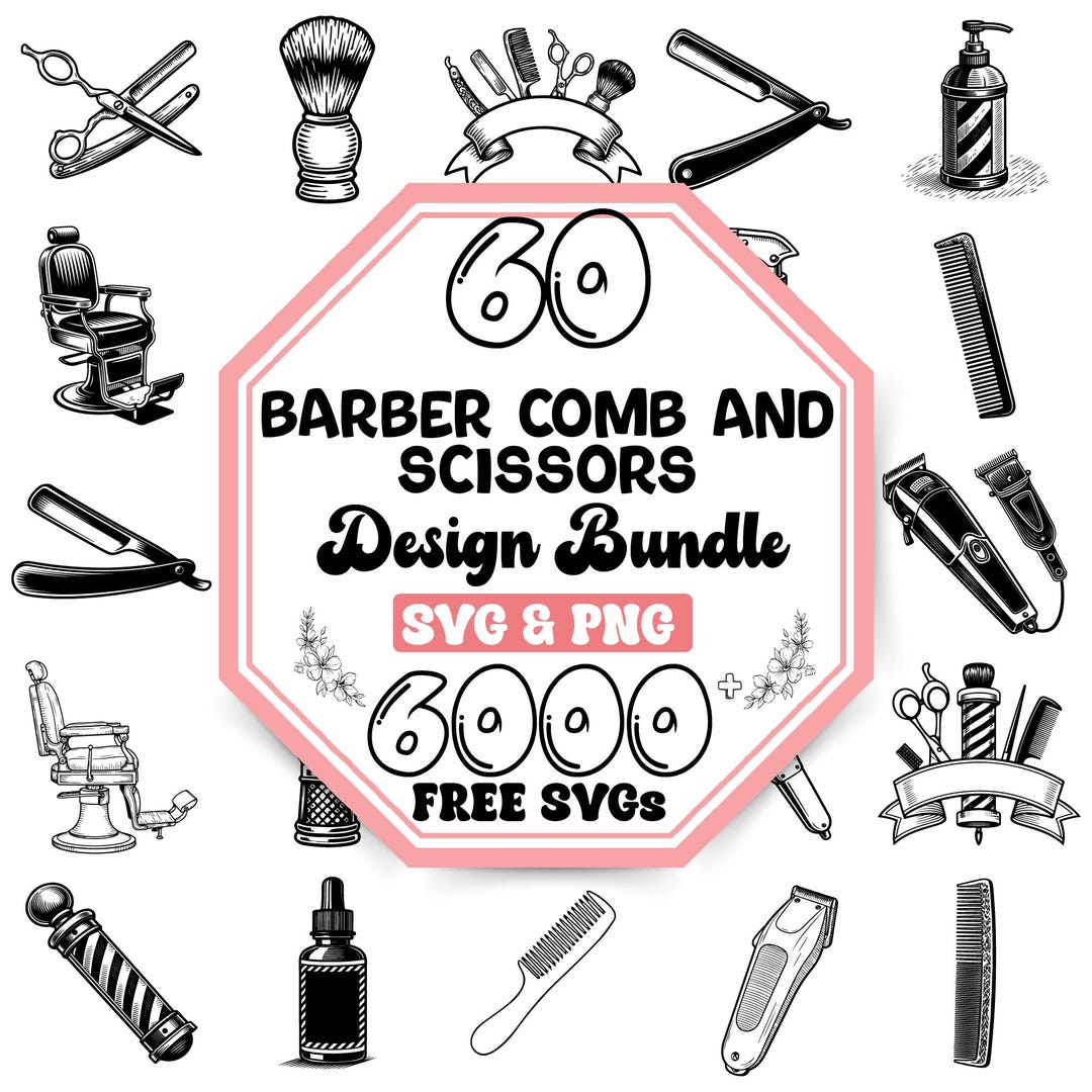 Barber Comb and Scissors Svg Bundle |hair Salon Svg |salon Comb ...