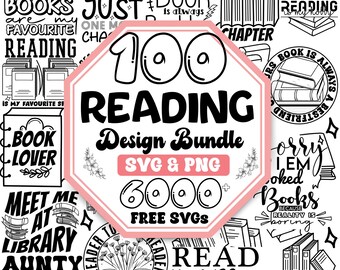Floral Books SVG Bundle: Reading Designs (Digital Download)