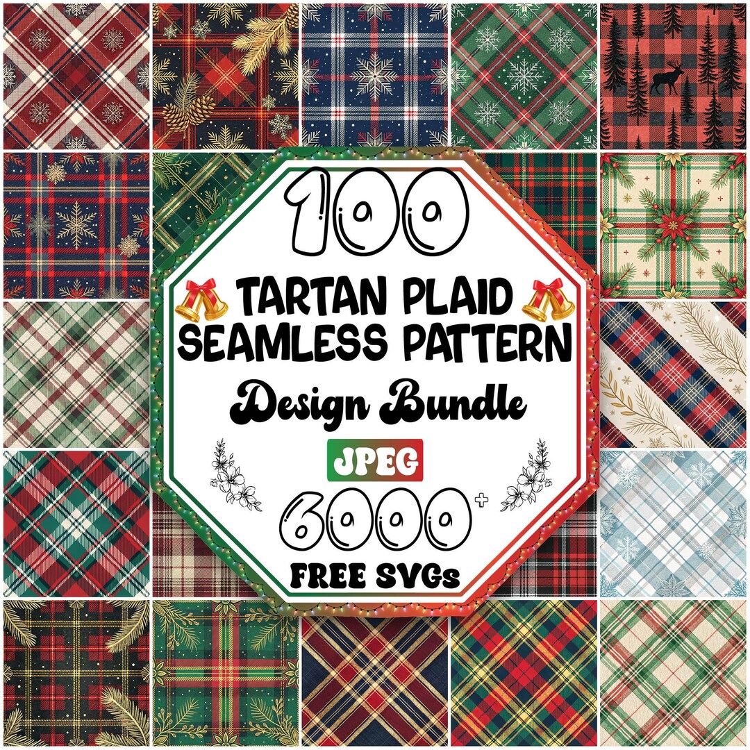 Tartan Plaid Seamless Pattern Bundle |printable Digital Paper (digital ...