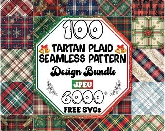 Tartan Plaid Seamless Pattern Bundle |Printable Digital Paper (Digital Download)