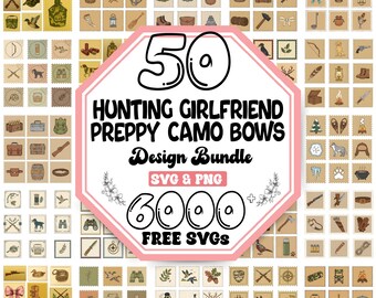 Camo Bows PNG Bundle: Girly Hunting Coquette Designs (Digital Download)