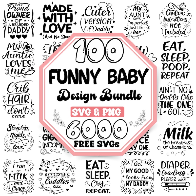 Funny Baby SVG Bundle: Newborn Quotes & Sayings (digital Download) - Etsy