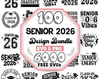 Senior 2026 SVG Bundle | Graduierung zwar | Abschlussklasse von 2026 svg | Abschlussmütze Silhouette | Abitur Shirt SVG |