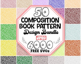 Composition Book Cover Pattern Bundle | Digital Paper (PDF)