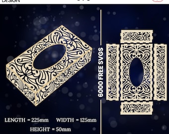 Tissue Box Laser Cut SVG | Laser Cut Files | 3D Laser Cut | Box SVG | Wooden Decorative Box | Cricut | Keepsake Box