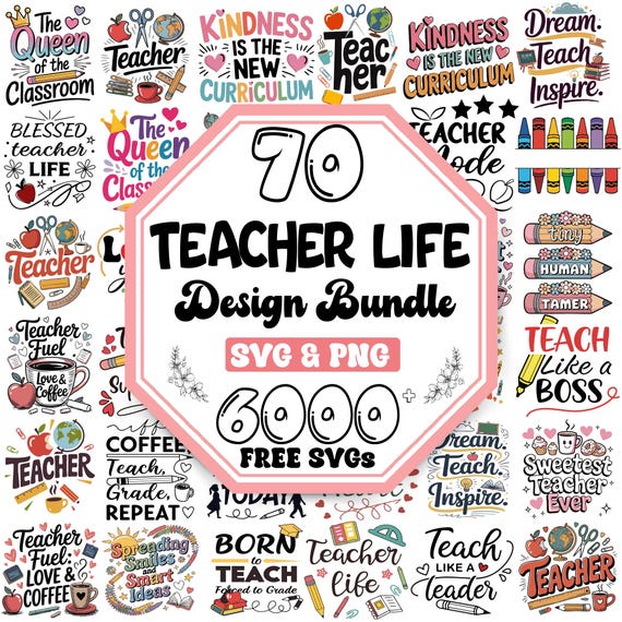 Teacher Life SVG Bundle: School Designs (Digital Download)