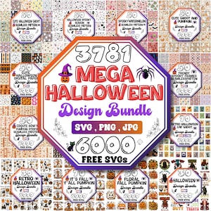 Mega Halloween SVG-paket: Spöklika silhuetter, vintagespöken (digital nedladdning)