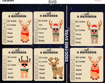 Julrenpusselspel: Laserskuret SVG-paket | Allmän design (digital nedladdning)