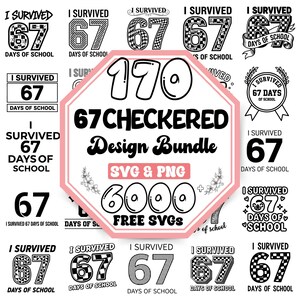 67 Rutig Svg Bundle | 67 Silhuett Svg | Jultomten 67 Rutig Svg | Jag Överlevde 67 Dagar I Skolan Svg | Rolig Student 67 Svg | 6 7 Händer Svg